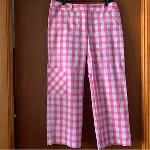 Lily Pulitzer NWT Women’s Stretch Pink Gingham Capri’s.  Size 4
